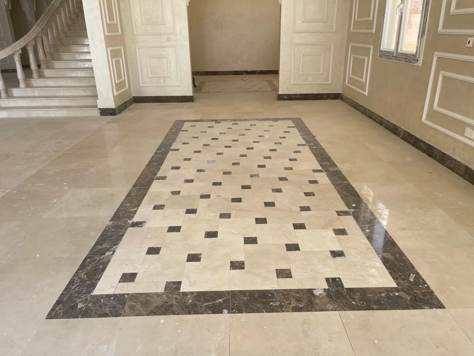 Marble floor with inlaid border